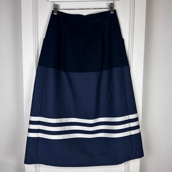Jil Sander Navy Navy Striped Midi Skirt - Picture 2 of 8